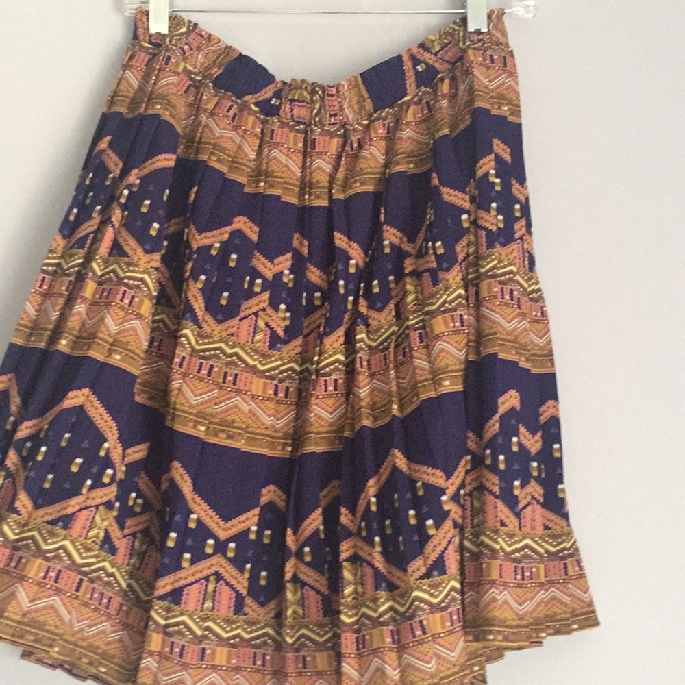Anthropologie Abstract Pleated Skirt